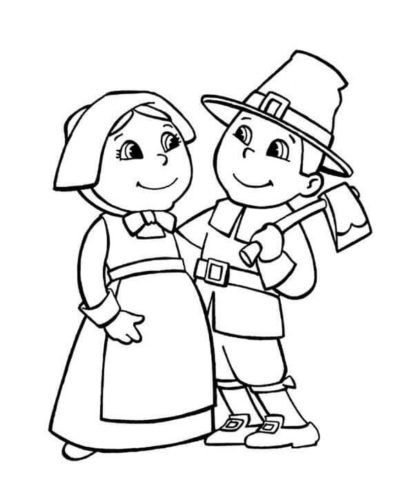 Pilgrims Coloring Pages For Kids
