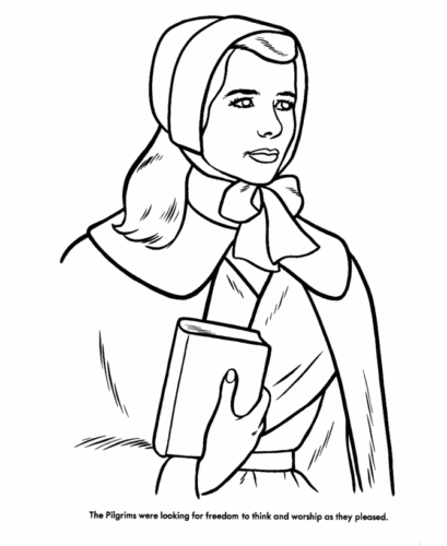 Thanksgiving Pilgrims Coloring Pictures Printable