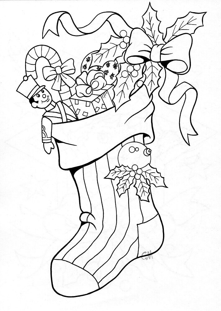 Free Printable Stocking Coloring Pages Printable Templates