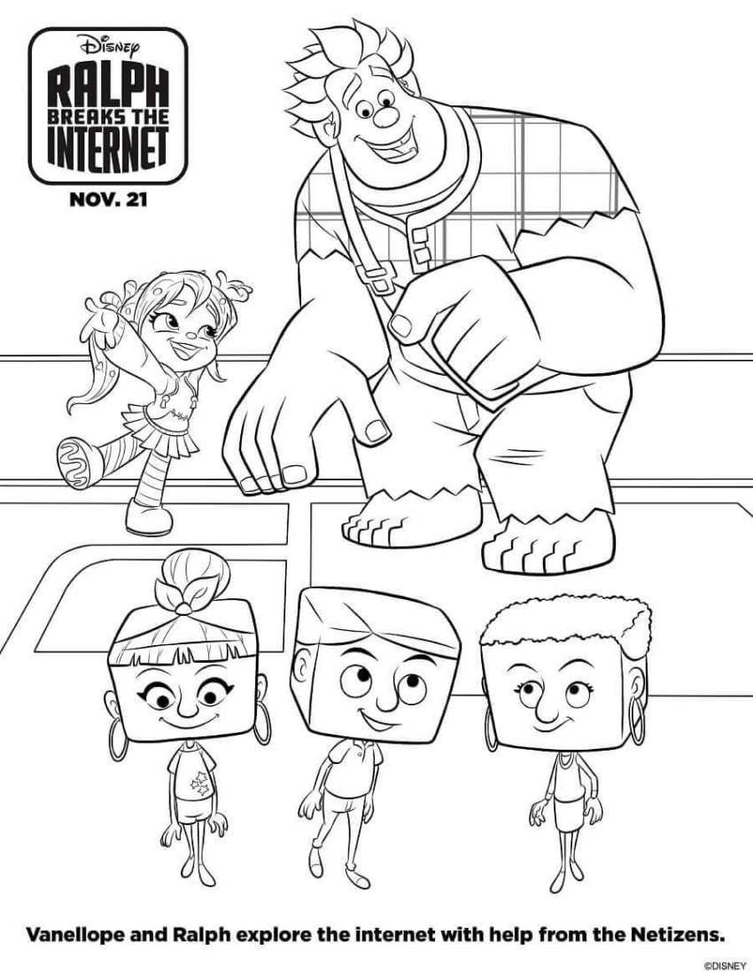 Ralph Breaks The Internet Coloring Pages Free Printable