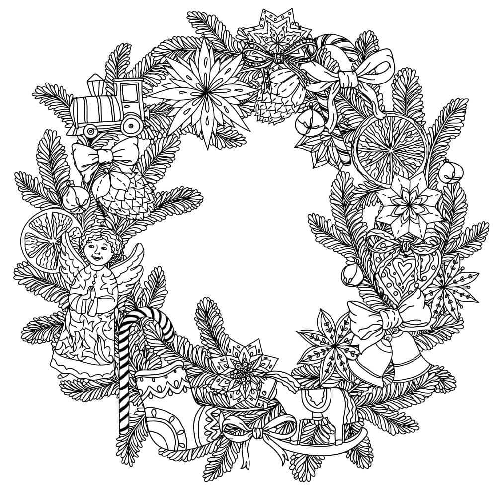 Download 30 Free Christmas Wreath Coloring Pages Printable