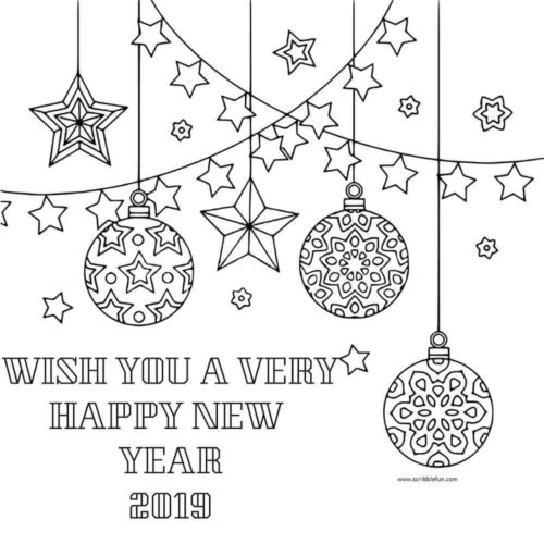 Free Printable New Year 2019 Coloring Pages