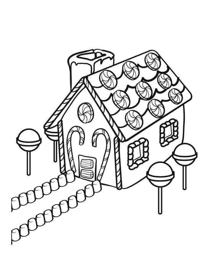 Cute Gingerbread House Coloring Pages Coloring Pages