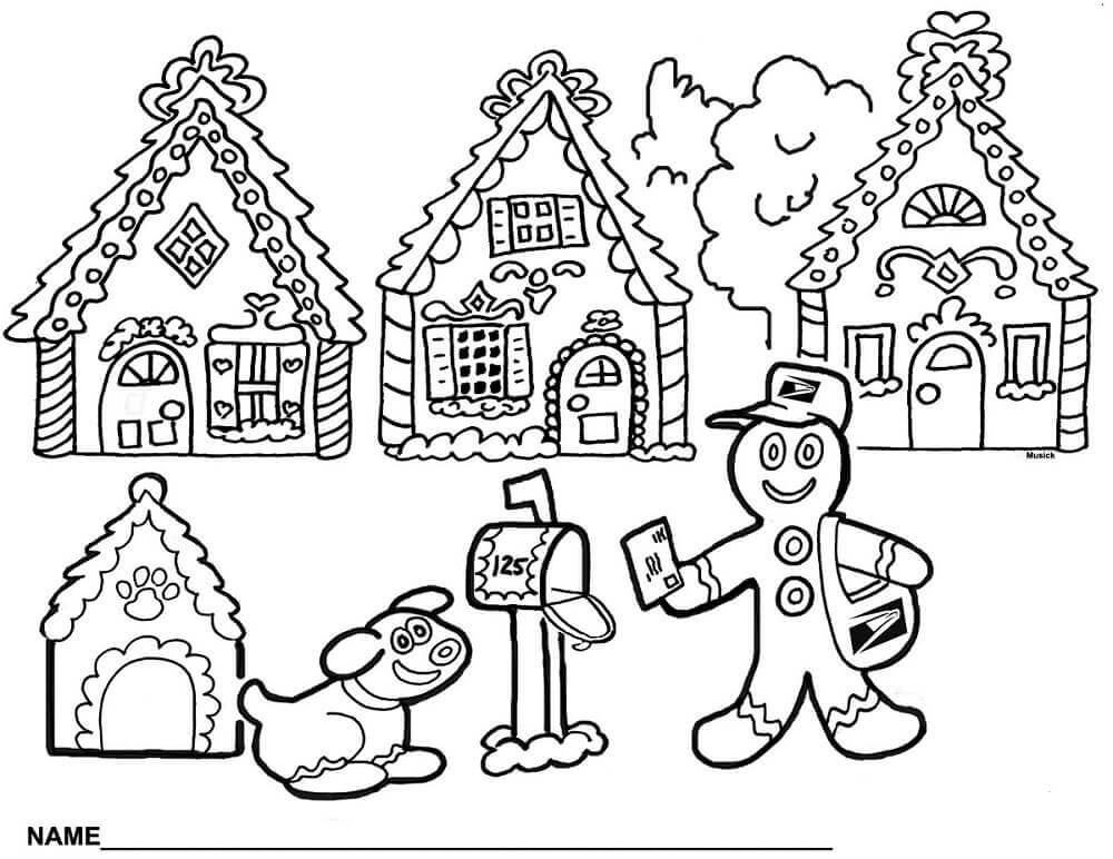 Free Coloring Pages Of Gingerbread House Coloring Pages