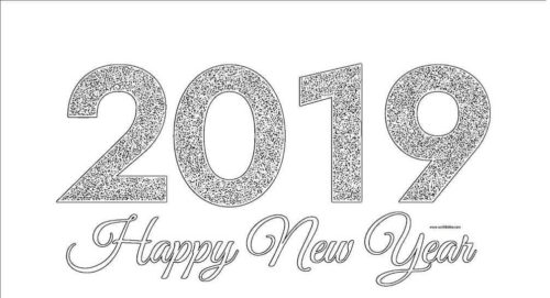 Happy New Year 2019 Coloring Pictures
