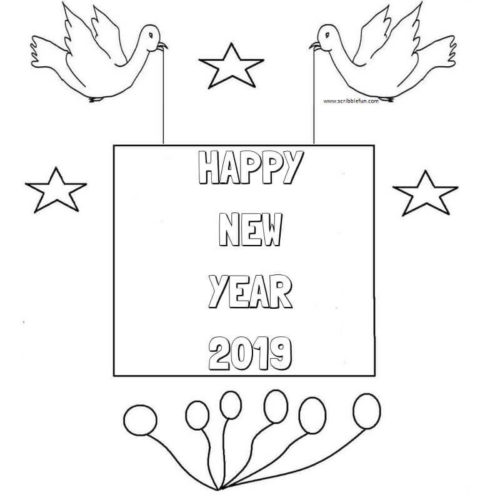 Happy New Year 2019 Pictures To Color