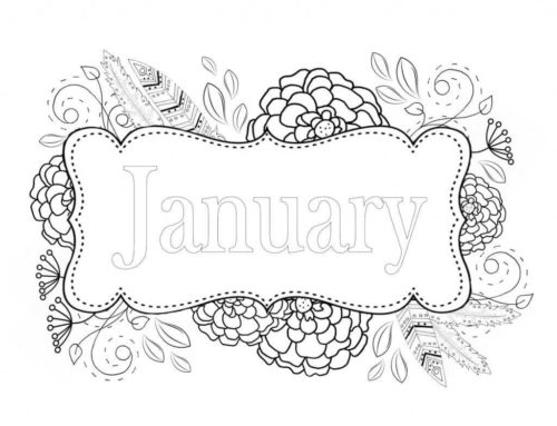 January Coloring Image Printable