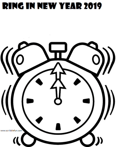 New Year Eve 2019 Coloring Pages