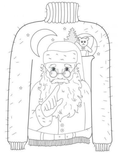 Ugly Christmas Sweater Coloring Page