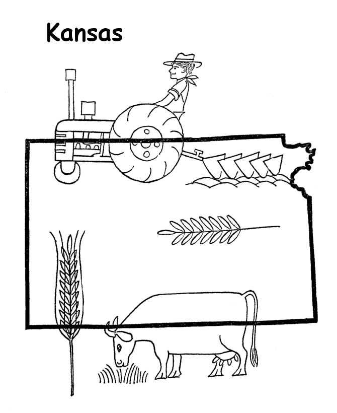 Kansas Flag Coloring Page Coloring Pages