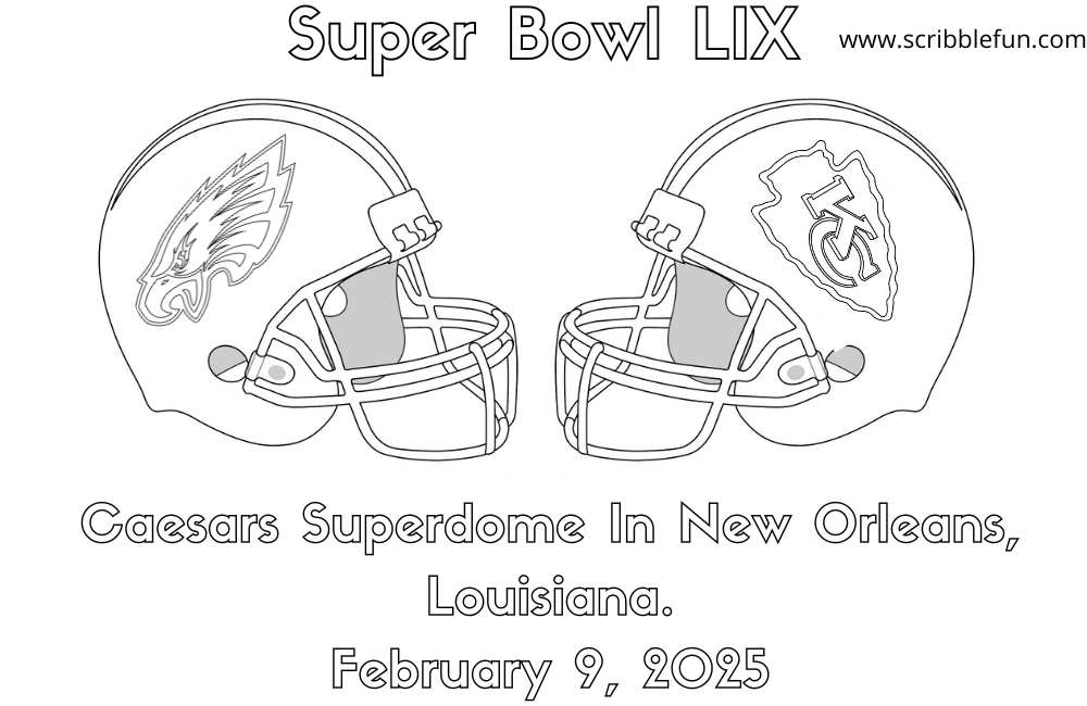 Super Bowl 2025 coloring page Super Bowl 2025 coloring page