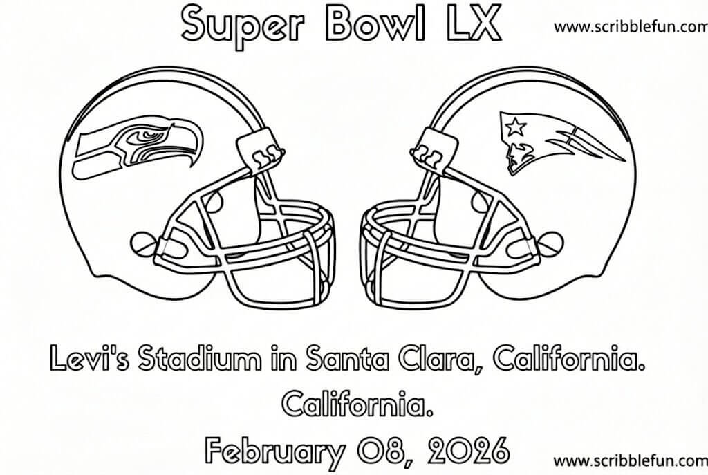 Super Bowl 2026 coloring pages
