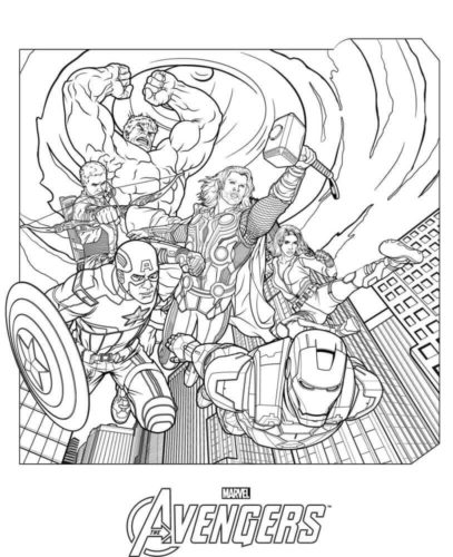avengers movie coloring page