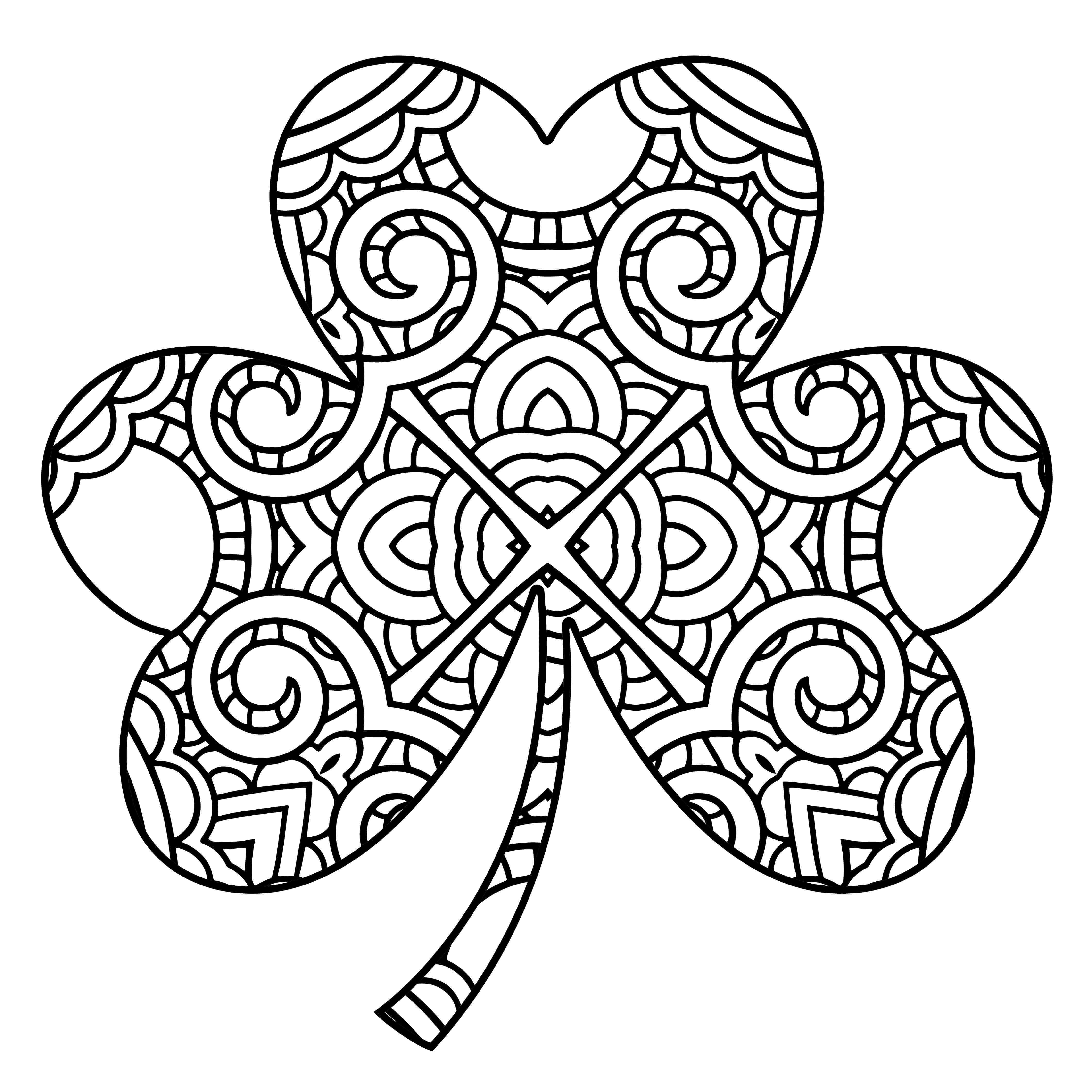 Cartoon Printable Shamrock Coloring Pages for Kids