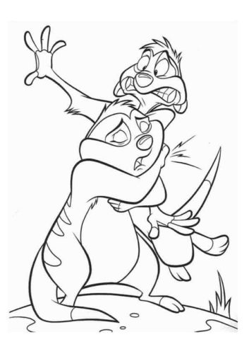 Chipmunk And Timon Coloring Sheet