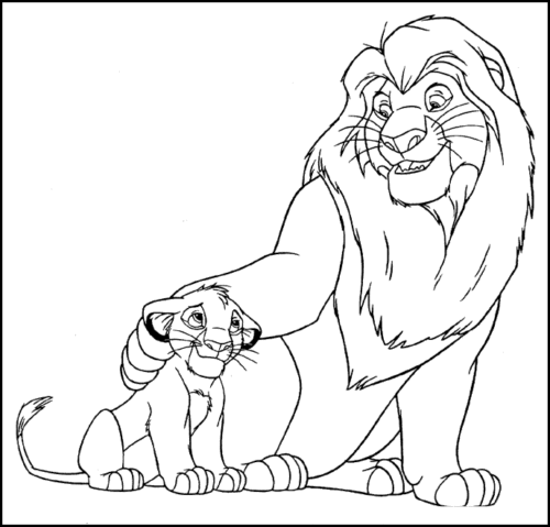 Simba And Kion Coloring Page