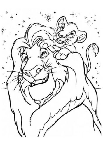 Simba And Mufasa Coloring Page