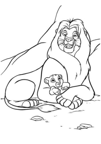 Simba And Mufasa Coloring Sheet