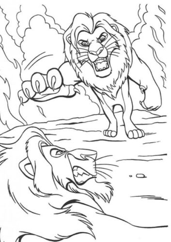 Simba And Scar Coloring Page