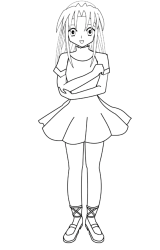Anime Chibi Girl Coloring Page  Easy Drawing Guides
