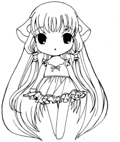 Chibi Anime Coloring Pages - Coloring Pages For Kids And Adults