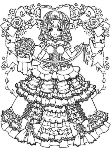 Chibi Girls Christmas Coloring Pages Graphic by Kollay · Creative Fabrica