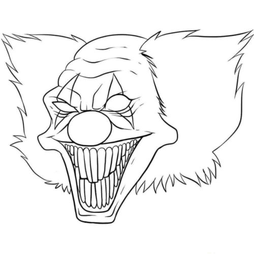 halloween clown coloring pages
