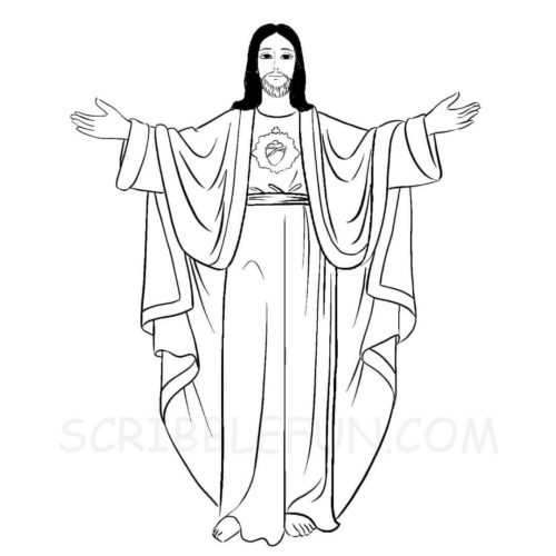 jesus hand coloring page