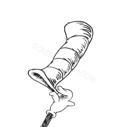 The cats hat coloring page