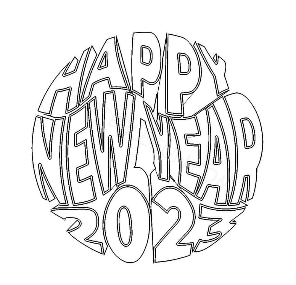 15 Free Printable New Year 2023 Coloring Pages