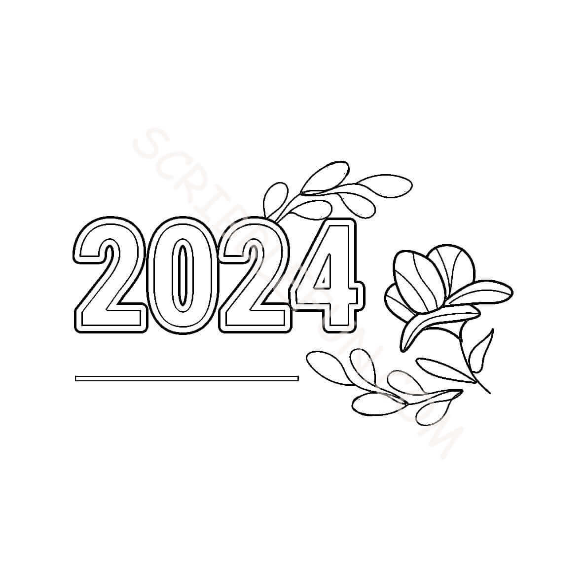 20 Free Printable New Year 2024 Coloring Pages