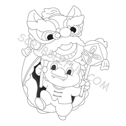 Chinese new year parade coloring page